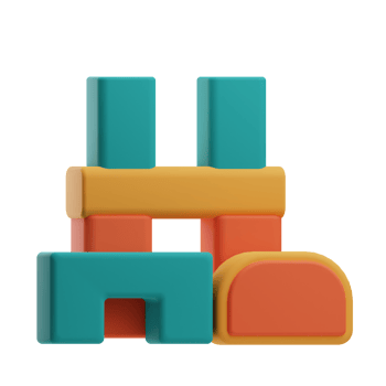 Daycare Object Toy Block 3D Illustration png