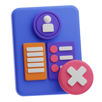 Human Resources Object Rejected 3D Illustration png