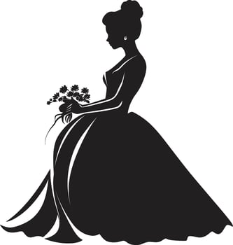 Chic Presence Black Vector Bride Bridal Elegance Black Emblem Design