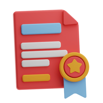Mentoring and Training Object Certificate 3D Illustration png
