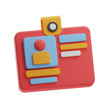 Mentoring and Training Object Id Card 3D Illustration png