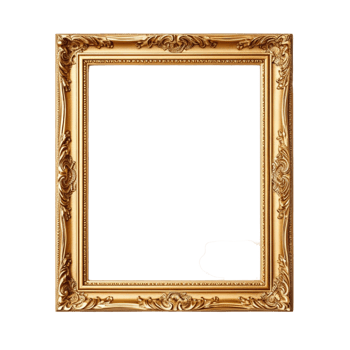 AI generated Frames Mirror Painting Wood Gold leaf png