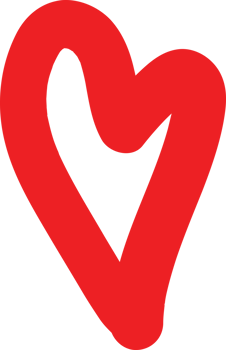 Hand drawn heart doodle png