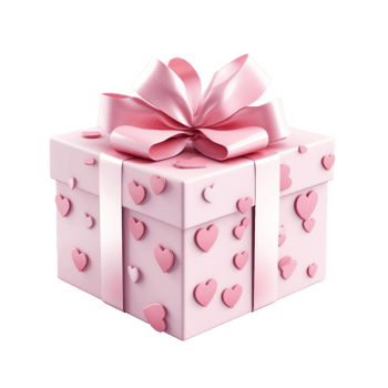 AI generated Pink Heart Gift Box on Transparent png