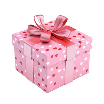 AI generated Lovely Pink Box with Hearts on Top png