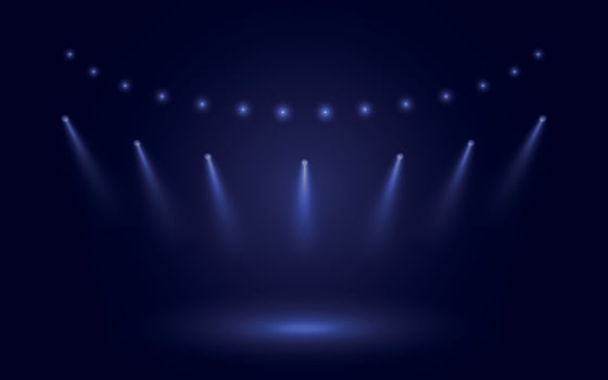 Abstract background stadium stage hall with scenic lights vector