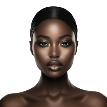 AI generated Portrait of black woman isolated on transparent background, Fashionable african model looking at camera png