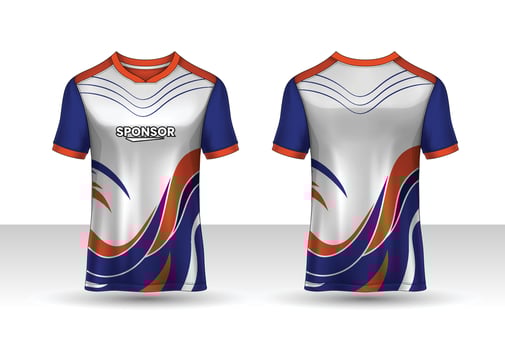 Front back tshirt design. Sports design for football, racing, cycling, gaming jersey vector. vector