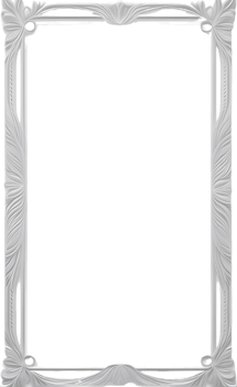 AI generated White Tradisional Curve Border Frame Png Transparent Background