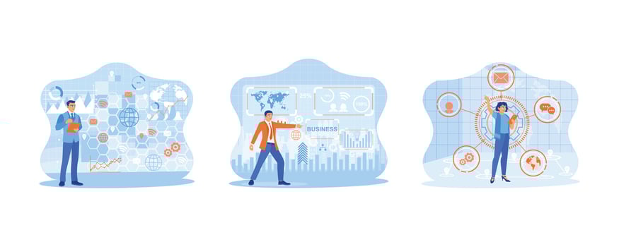 Finance and trade concept. Digital marketing globally. Stock market graph. Digital business globally. flat vector modern illustration