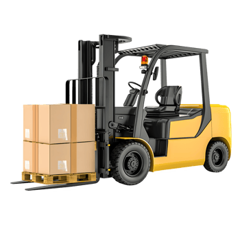 AI generated Efficient Forklift Operation. Isolated on Transparent Background. Generative AI png