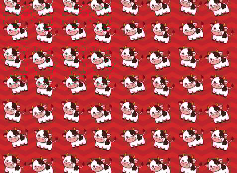 cow and bull couple illustration pattern, vector, for fabrics, children's background vector