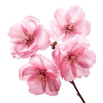 AI generated Cherry blossom flower png isolated on transparent background png