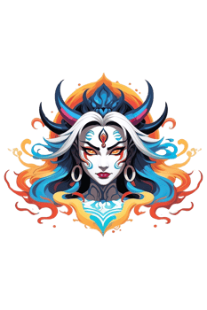 AI generated Beautiful witch with an evil aura for t-shirt design ready to print png
