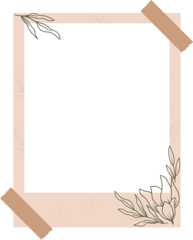 Aesthetic floral photo frame png