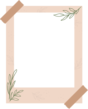Aesthetic floral photo frame png