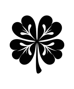 FOUR-LEAF CLOVER SILHOUETTE VECTOR ILLUSTRATION DESIGN
