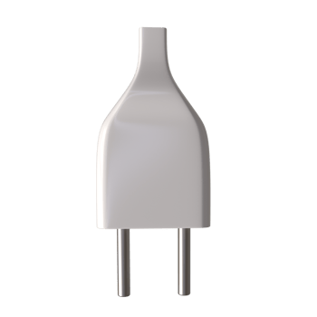 High-quality realistic 3D electric two-pin plug rendering png