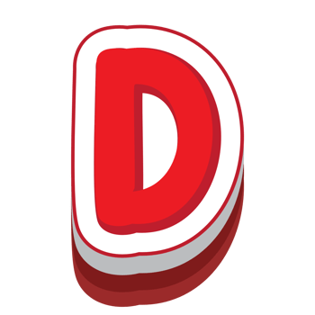letter d red cartoon text effect png