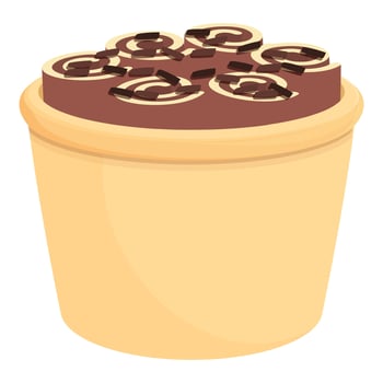 Chocolate ice cream icon cartoon vector. Dish food vector