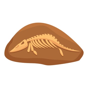 Ground dinosaur sediment icon cartoon vector. Learning biology vector