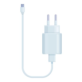 Item handy charger icon cartoon vector. Low plug adapter vector