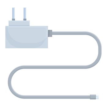 White phone charger icon cartoon vector. Low charging vector
