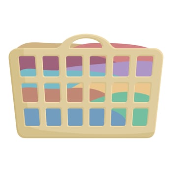 Full laundry basket icon cartoon vector. Basin container vector