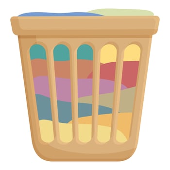 Transparent laundry box icon cartoon vector. Wash basket vector
