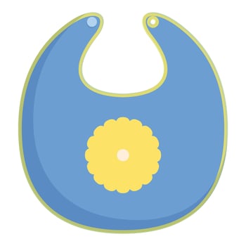 Sun flower bib icon cartoon vector. Plastic dish vector