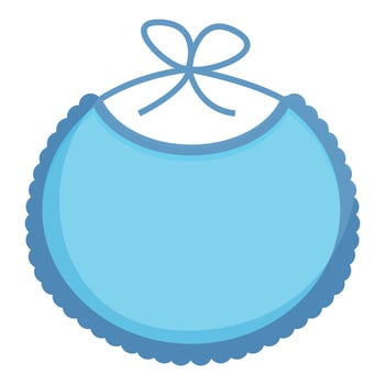 Blue sky bib icon cartoon vector. Kid infant care vector