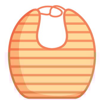 Red striped bib icon cartoon vector. Puree son feeding vector