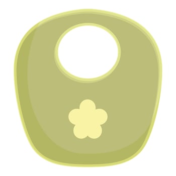 Green bib icon cartoon vector. Fabric care kid vector