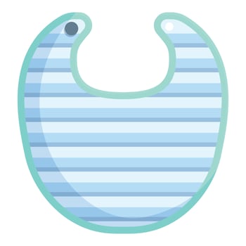 Striped bib icon cartoon vector. Baby feeding vector