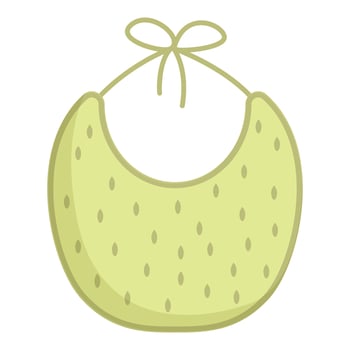 Fabric art bib icon cartoon vector. Baby feeding vector