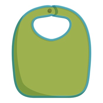 Green color bib icon cartoon vector. Puree feeding kid vector