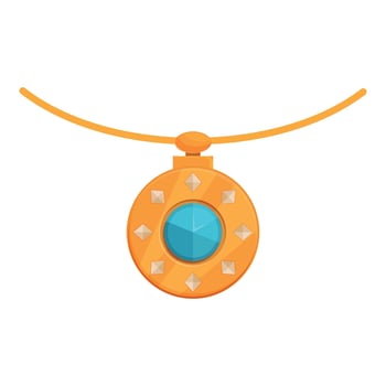 Gold jewelry icon cartoon vector. Front chain shop vector
