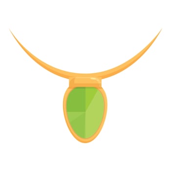 Green gemstone necklace icon cartoon vector. Front present vector