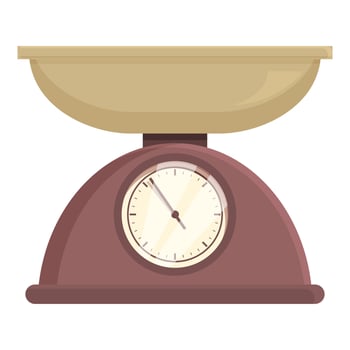 Scales equipment icon cartoon vector. Utensil compare vector