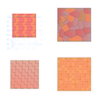 Street tile icons set cartoon vector. Colorful street paving slab vector