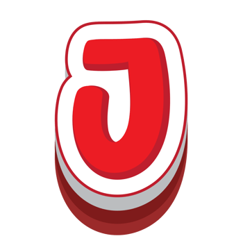 letter j red cartoon text effect png