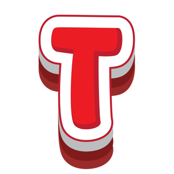 letter t red cartoon text effect png