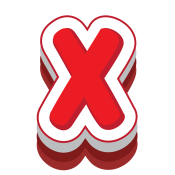 letter x red cartoon text effect png