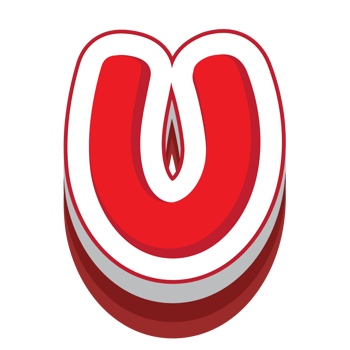 letter u red cartoon text effect png