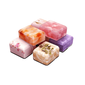 AI generated Assorted Handmade Soaps isolated on transparent background png