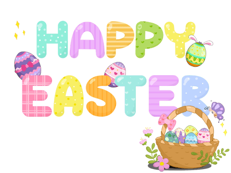Happy easter word cartoon clip art element of easter day png