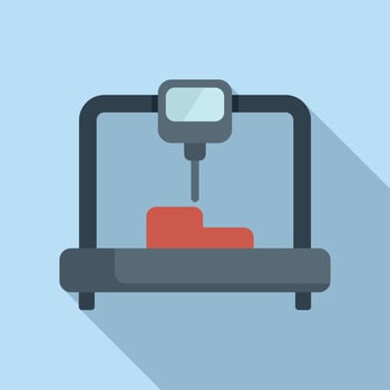Human bio printer icon flat vector. Bioprinting medical vector