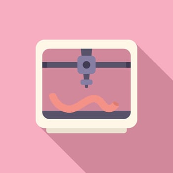 3d printer icon flat vector. Bioprinting organ vector
