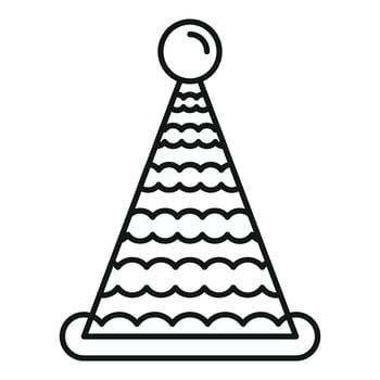 Slice revel hat icon outline vector. Party cone cap vector