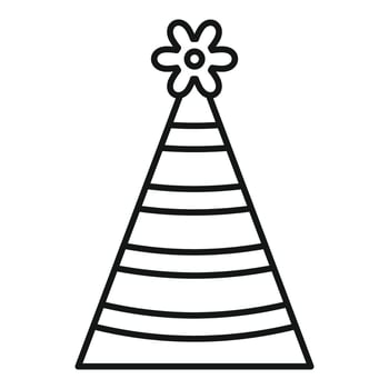 Line party hat icon outline vector. Festive celebration vector